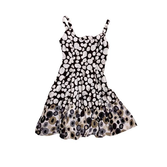 Dressbarn Brown & White Midi Sundress Women’s Size 8 Medium – Summer Boho Style - Picture 1 of 5